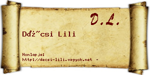 Décsi Lili névjegykártya
