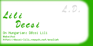 lili decsi business card