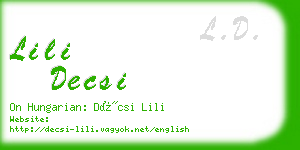 lili decsi business card